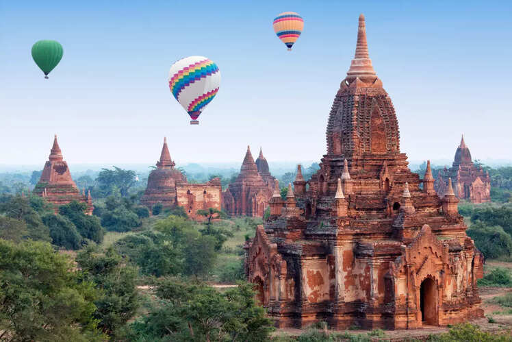 Fly over the temples of Bagan