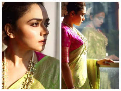 Amruta Khanvilkar is a sight to behold in THIS stunning green saree; See pics