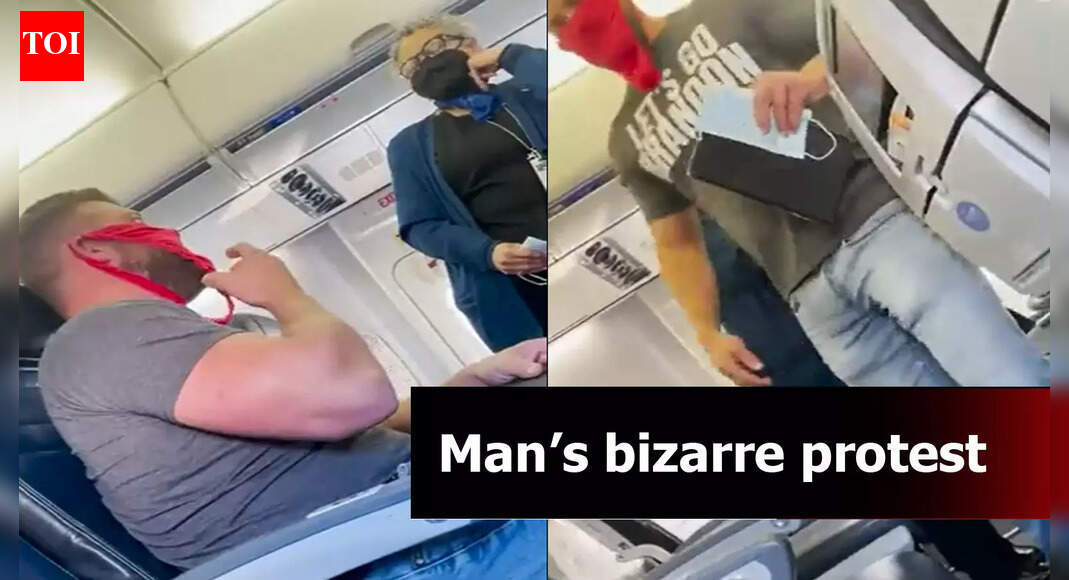 Watch: Man wears thong as facemask, gets kicked off and banned