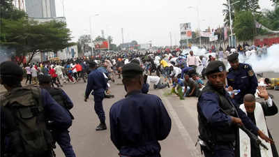 DRC policeman dies as teargas, bullets fired at protesters