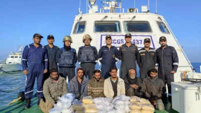 Six Pakistani nationals held with 77kg heroin worth nearly Rs 400cr off Gujarat coast