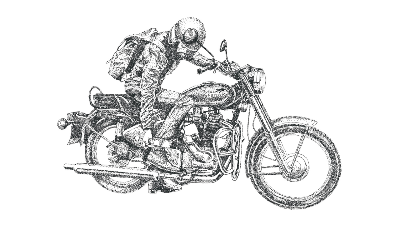 Drawing royal enfield 500 by hamza | OurArtCorner