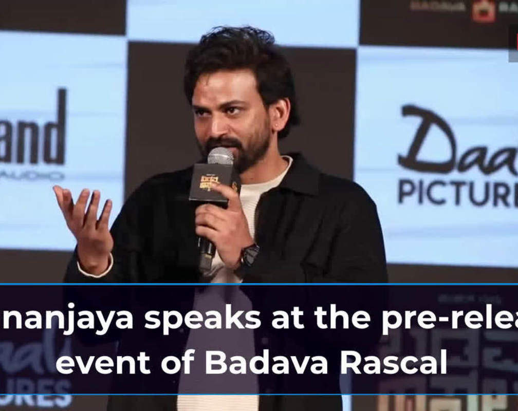 
Dhananjaya speaks at the pre-release event of Badava Rascal
