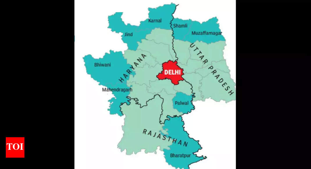 Up And Delhi Map Ncr Area In Rajasthan's Two Districts Reduced By Over 6.6K Sqkm | Jaipur  News - Times Of India
