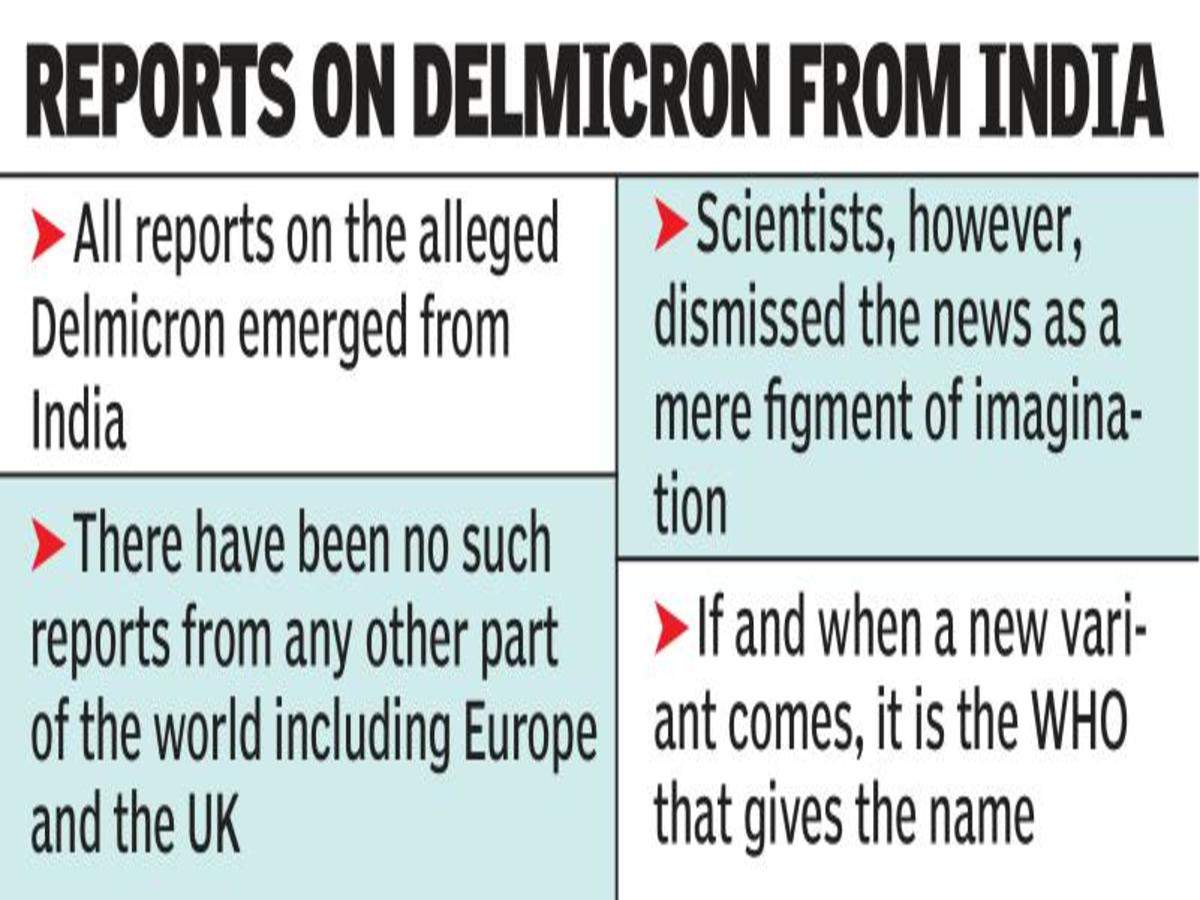No Covid-19 variant called Delmicron, assures expert | Hyderabad News -  Times of India
