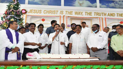 Andhra Pradesh CM Jagan Mohan Reddy takes part in Christmas celebrations at Pulivendula church