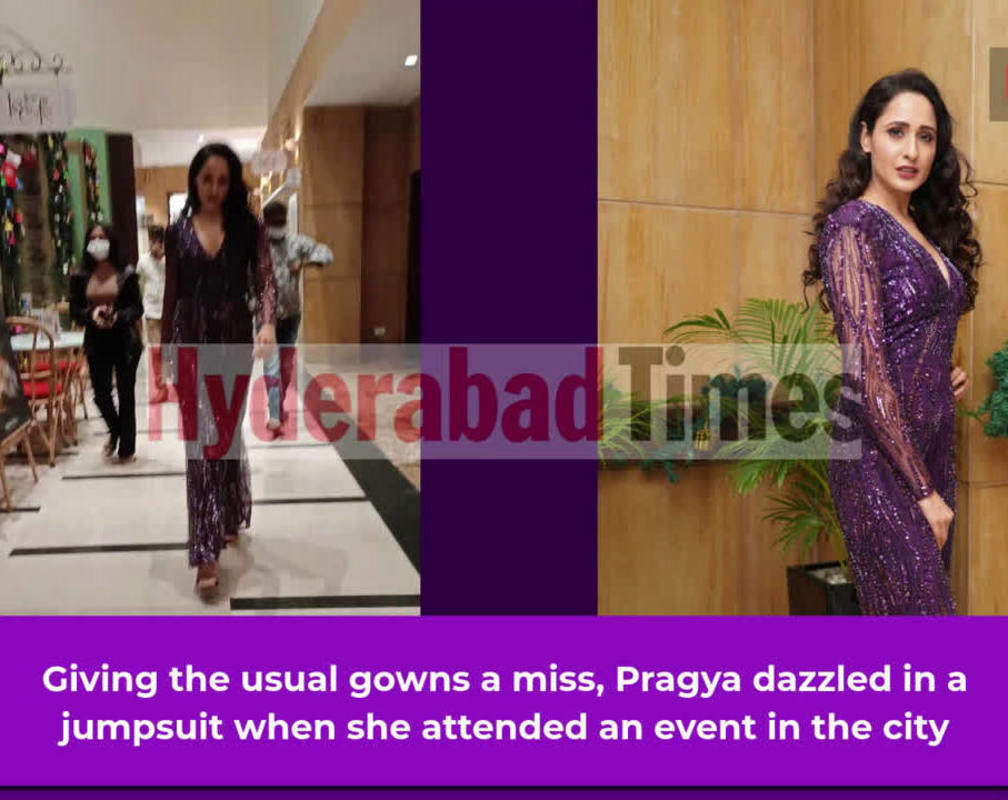 
Pragya Jaiswal dazzles in a purple sequinned jumpsuit: Watch

