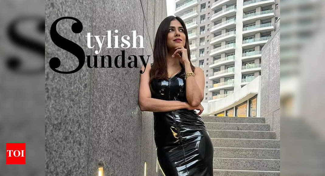 stylishsunday-malavika-mohanan-s-faux-leather-midi-dress-to-sunny