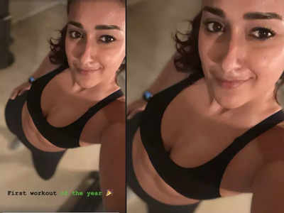 Ileana D'Cruz shows off her toned abs after her first workout of 2022