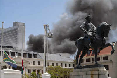 South Africa parliament blaze under control, suspect charged