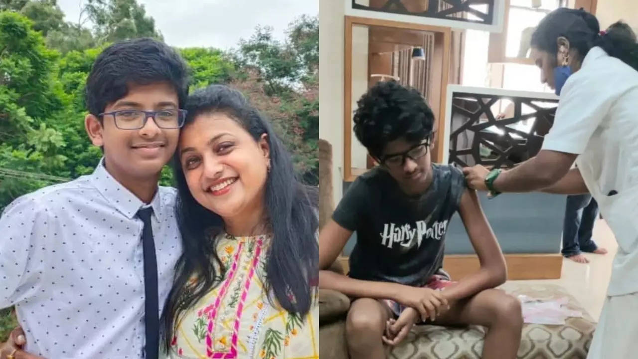 Jabardasth judge Roja Selvamani gets her teen son Krishna Kowshik  vaccinated; says, 