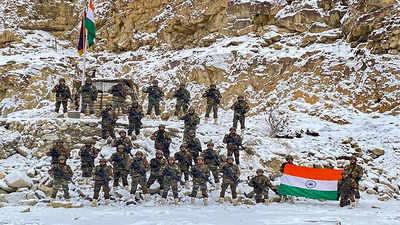 Counter the dragon: Pics of Indian soldiers with tricolour at Galwan