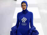 Models showcase uniforms of the Russian Olympics athletes designed by ZASPORT