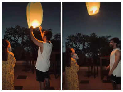 Soha Ali Khan and Kunal Kemmu along with daughter Inaaya release floating lantern into the sky on Mansoor Ali Khan's 81st birth anniversary – Watch video