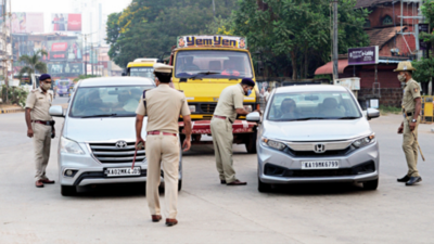 Weekend curfew: 58 checkposts set up in Dakshina Kannada