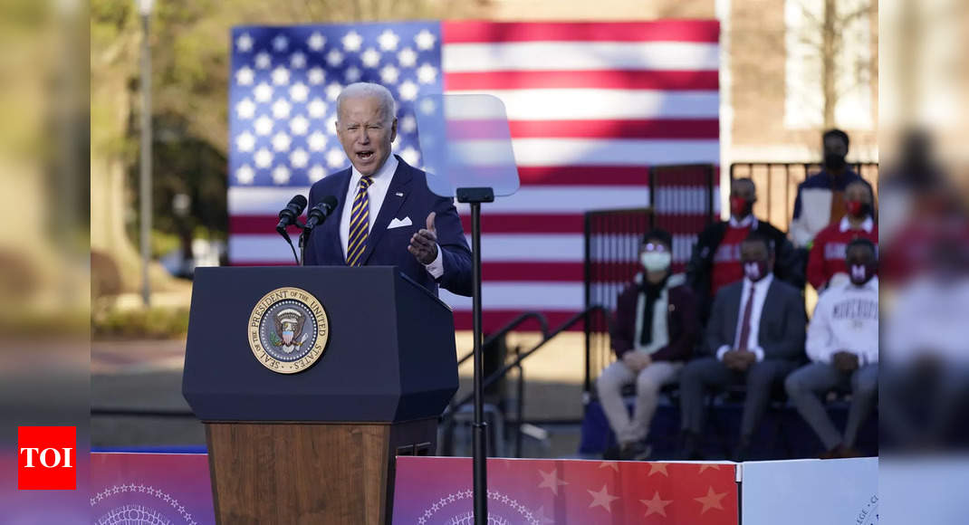 biden:  Biden says he supports whatever rule change is needed to pass voting rights - Times of India thumbnail
