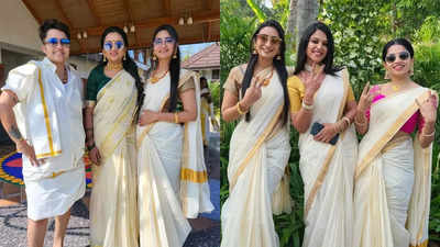 Bhanu Sri, Navya Swamy and others pose in traditional Kerala saree with host Suma Kanakala; here's the story behind their special attire