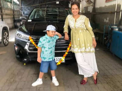 Nisha Rawal buys a new car on Lohri