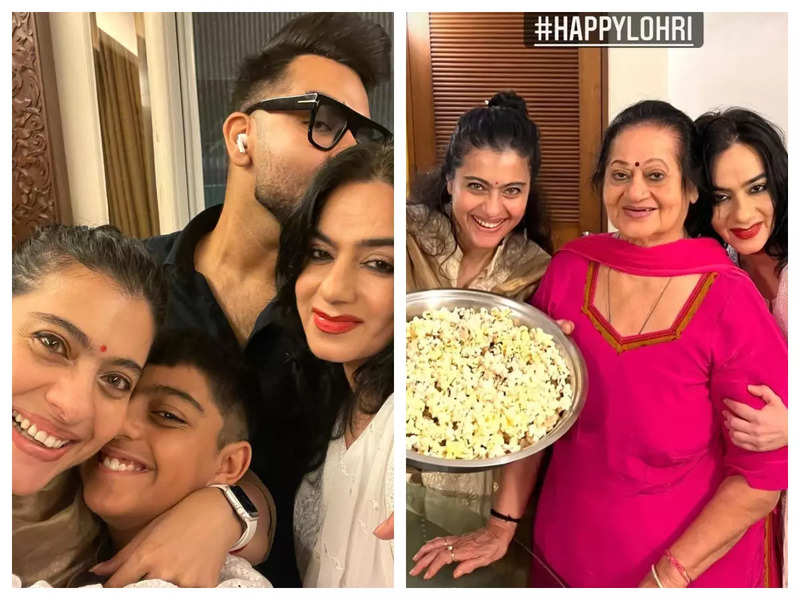 Kajol shares a glimpse of her Lohri celebration with son Yug and Ajay Devgn’s family at their house – See pics