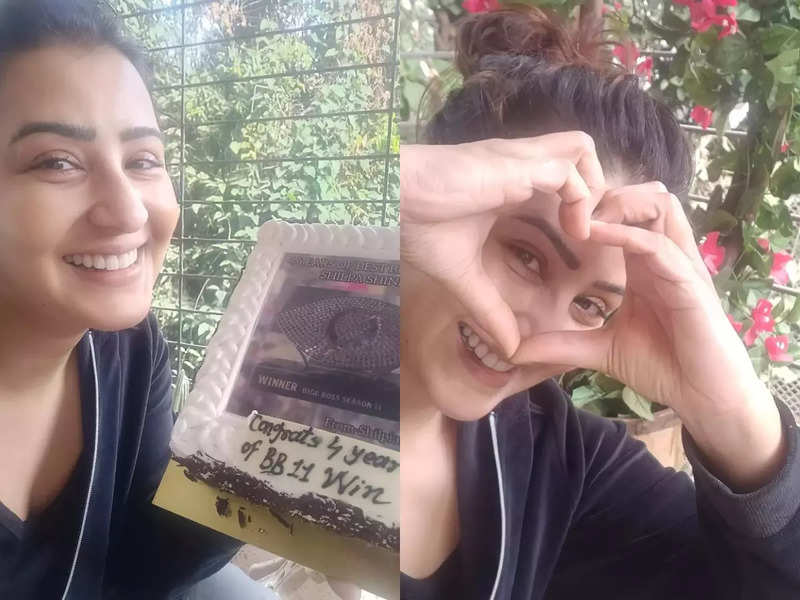 Shilpa Shinde's fans send her cake for completing four years of her Bigg Boss 11 win; actress recalls, 'It was the best day of my life'