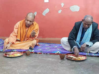 UP assembly election: Adityanath eats at dalit household, targets SP