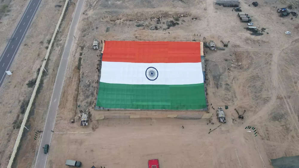 In pics: ​World's largest national flag in Jaisalmer