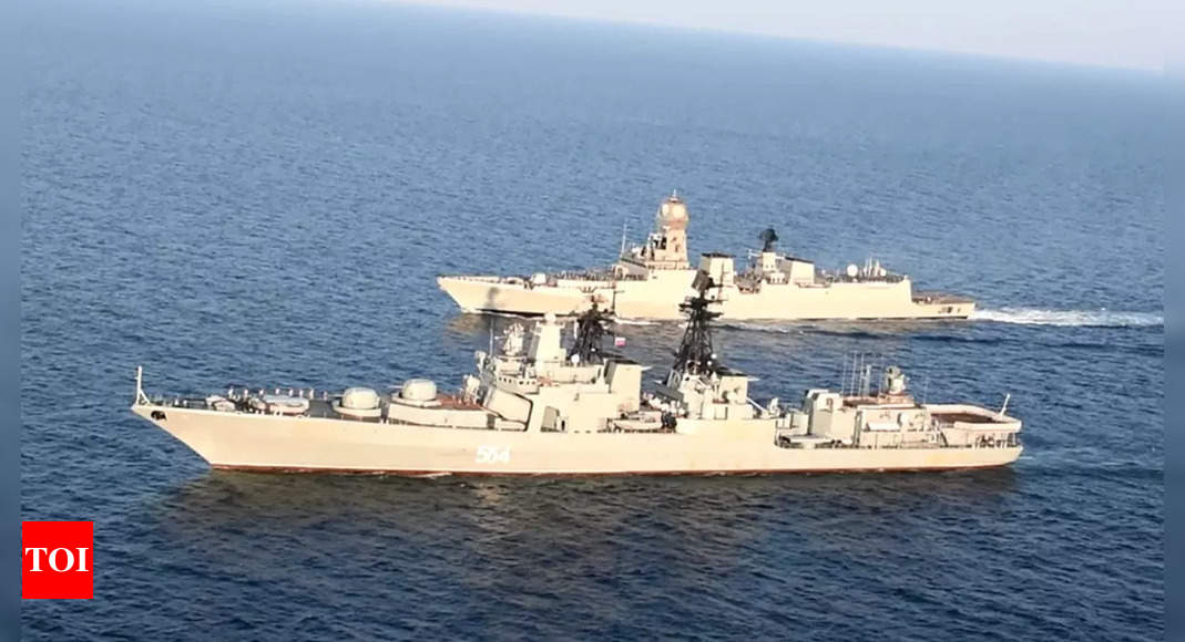 navy: Indian, Russian navies conduct passing exercise in Arabian Sea | India News - Times of India thumbnail