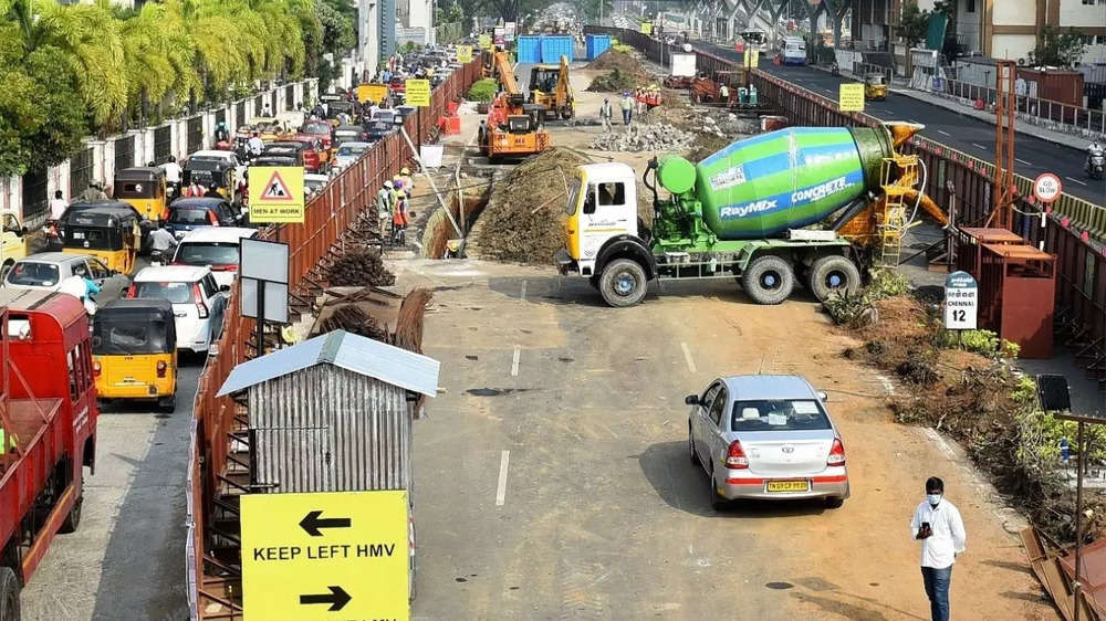 In photos: Chennai Metro work causes traffic bottlenecks