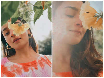 Alia Bhatt 'hangs out with the sun and a flower'; Arjun Kapoor reacts