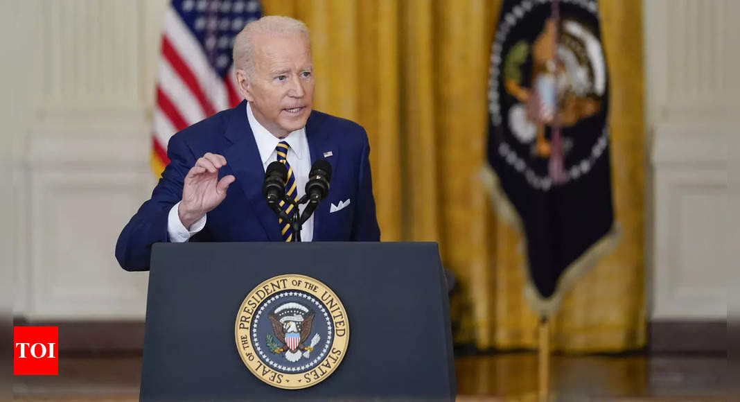 biden:  On track to meet challenges from Covid & inflation, Biden says, addressing skeptics at one-year mark – Times of India