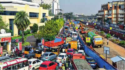 Chennai Metro Rail Limited work brings OMR traffic to a grinding halt
