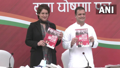 UP elections 2022: Rahul Gandhi, Priyanka Vadra release Congress's 'youth manifesto'