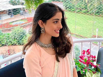 Navya Naveli Nanda proudly shows off her grey hair as she stuns in a saree- pics