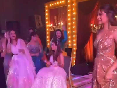 Mansi dances at her sangeet with her bride squad