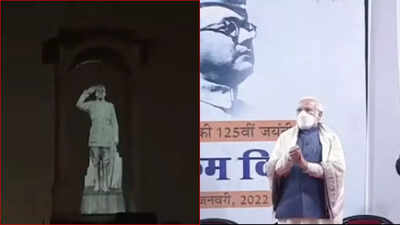 PM Narendra Modi unveils hologram statue of Netaji at India Gate