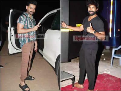 Spotted: Ram Pothineni and Aadhi Pinisetty clicked after shooting for The Warriorr