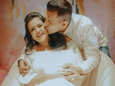 Aditya shares pics from his wife Shweta's baby shower