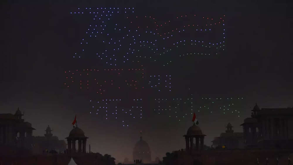 Beating Retreat: 1,000 drones fly during rehearsal in Delhi