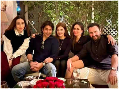 Saif Ali Khan, Kareena Kapoor Khan and Karisma Kapoor party with their friends; see pic