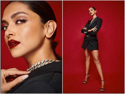Deepika Padukone is a complete beauty in black; makes a bold statement