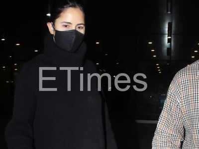 Airport style: Katrina Kaif serves major winter fashion goals with her black sweater