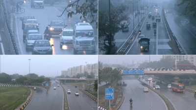 Delhi-NCR wakes up to windy and rainy morning, mercury dips