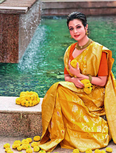 Buy Corn Yellow Saree for Saraswati puja At ₹1036