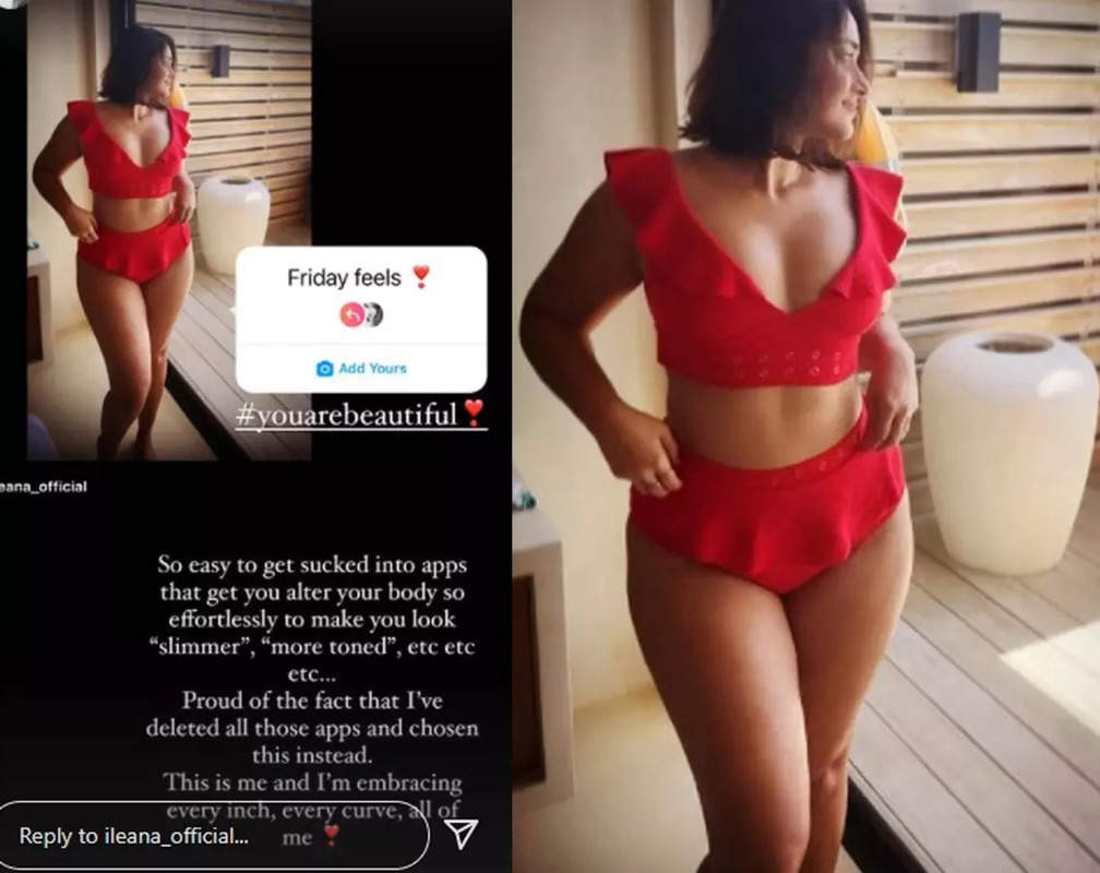 
Ileana D'Cruz stuns in a red bikini as she speaks about body positivity: 'This is me and I am embracing, every curve, all of me'
