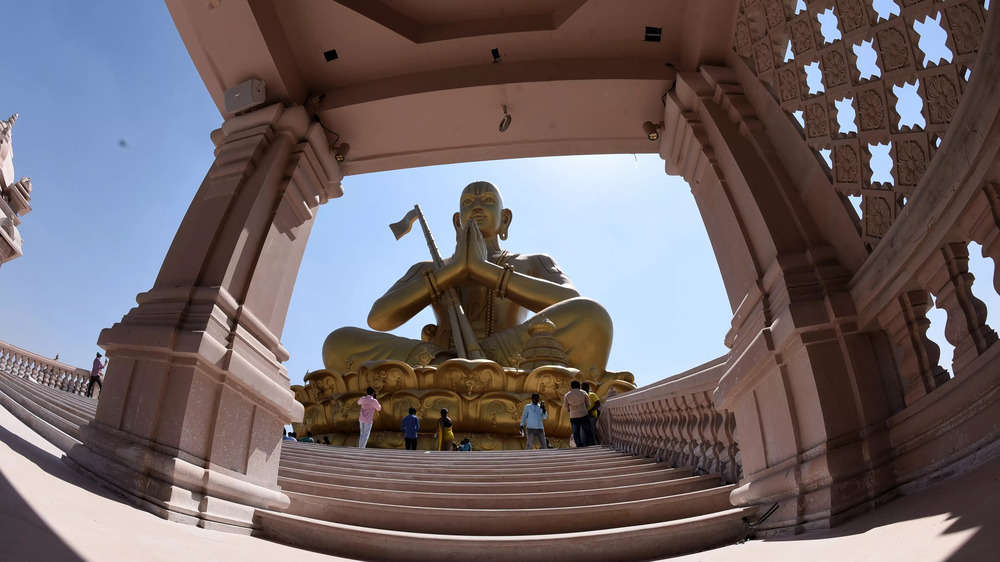 Statue of Equality': 216-feet tall statue commemorating 11th-century Bhakti  Saint Sri Ramanujacharya | The Times of India