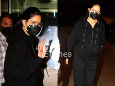 Katrina Kaif nails the all-black look as she gets papped at the Mumbai airport- view pics
