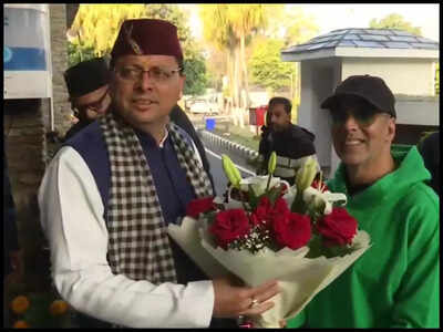 Akshay Kumar meets CM Pushkar Singh Dhami at his residence in Dehradun; The actor becomes the brand ambassador of Uttarakhand