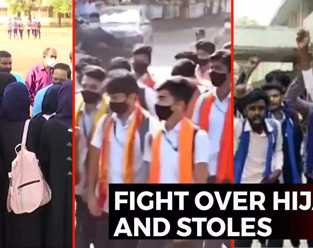 
Karnataka: Hijab row escalates further, now Dalit students wear blue stoles
