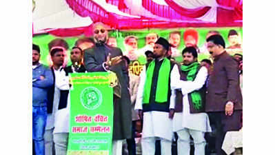 Uttar Pradesh: Is this beti bachao, beti padhao, asks AIMIM chief Asaduddin Owaisi over hijab row in Karnataka