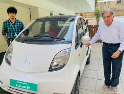 Tata Nano Electric Car Ratan Tata adds custom built Nano electric to his collection Times of India